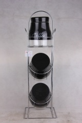 4pcs glass spice jar with s/s with stand