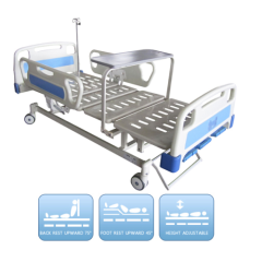3-Function Hospital Manual Adjustable Bed With Diner Table