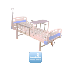 Single Crank Manual Hospital Bed With Over-Bed Table