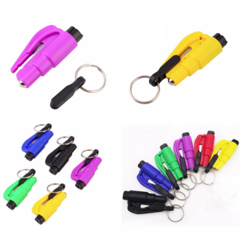 2 in 1 Mini Auto Emergency Escape Tool Keychain