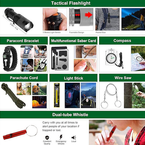 Survival Gear Kit,Home Survival Emergency Kit