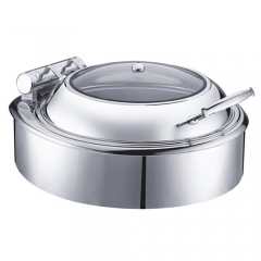6.5 Qt. Stainless Steel Round Induction Chafer wit...