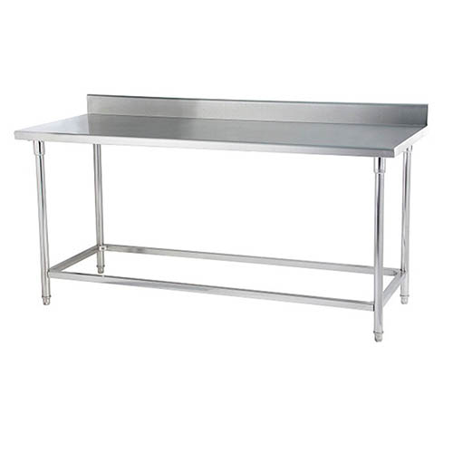 2.2m Length Stainless Steel Commercial Work Table with Backsplash