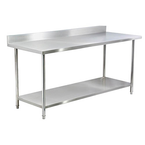 1.2m Length Stainless Steel Commercial Work Table with Undershelf And Backsplash