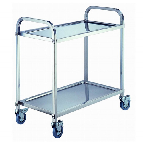 Middle Size Stainless Steel 2 Shelf Utility Cart