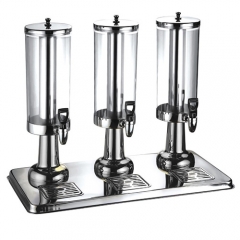 Silver Triple Cold Beverage / Juice Dispenser