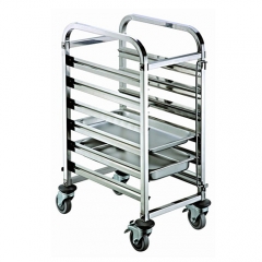 6 Pan Stainless Steel GN Pan Trolley