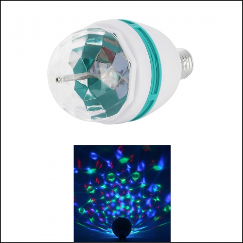 Type1:E27 3W RGB Stage Rotating Bulb