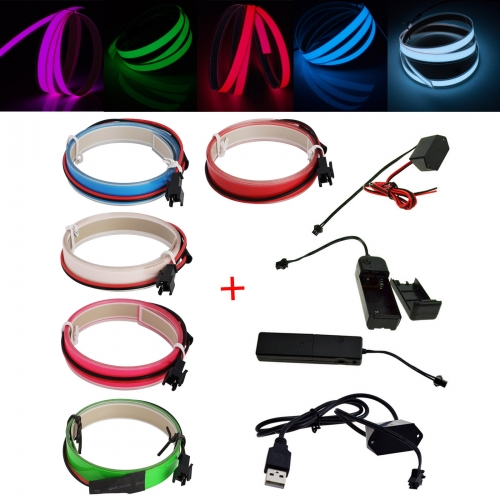 3.28ft LED Flexible Neon Glow EL Tape Strip Strobing Electroluminescent Ribbon