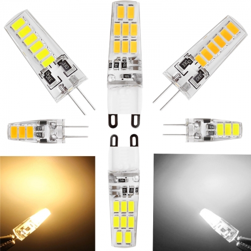 3W 5W 6W G4 G9 5733 SMD LED Lights Silicone Crystal Lamps Cool Warm White Bulbs