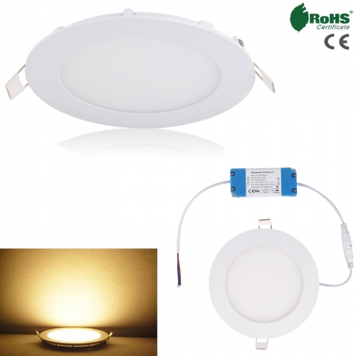 Dimmable Round 12 Watt LED Recessed Ceiling Panel Light Warm White Bulb Bright