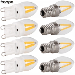 Retro G9 E14 2W LED C7 Bulb Candle Light Filament Edison Lamp Warm White 220V