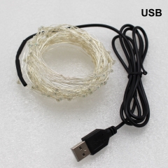 LED String Copper Wire Fairy Lights Battery USB 12V Xmas Party Fairy Decor Lamp