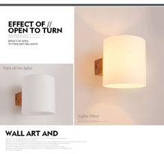 Modern Wooden Wall Lamp E14 Base Sconce Hallway Bedroom Home Indoor Decor Lights