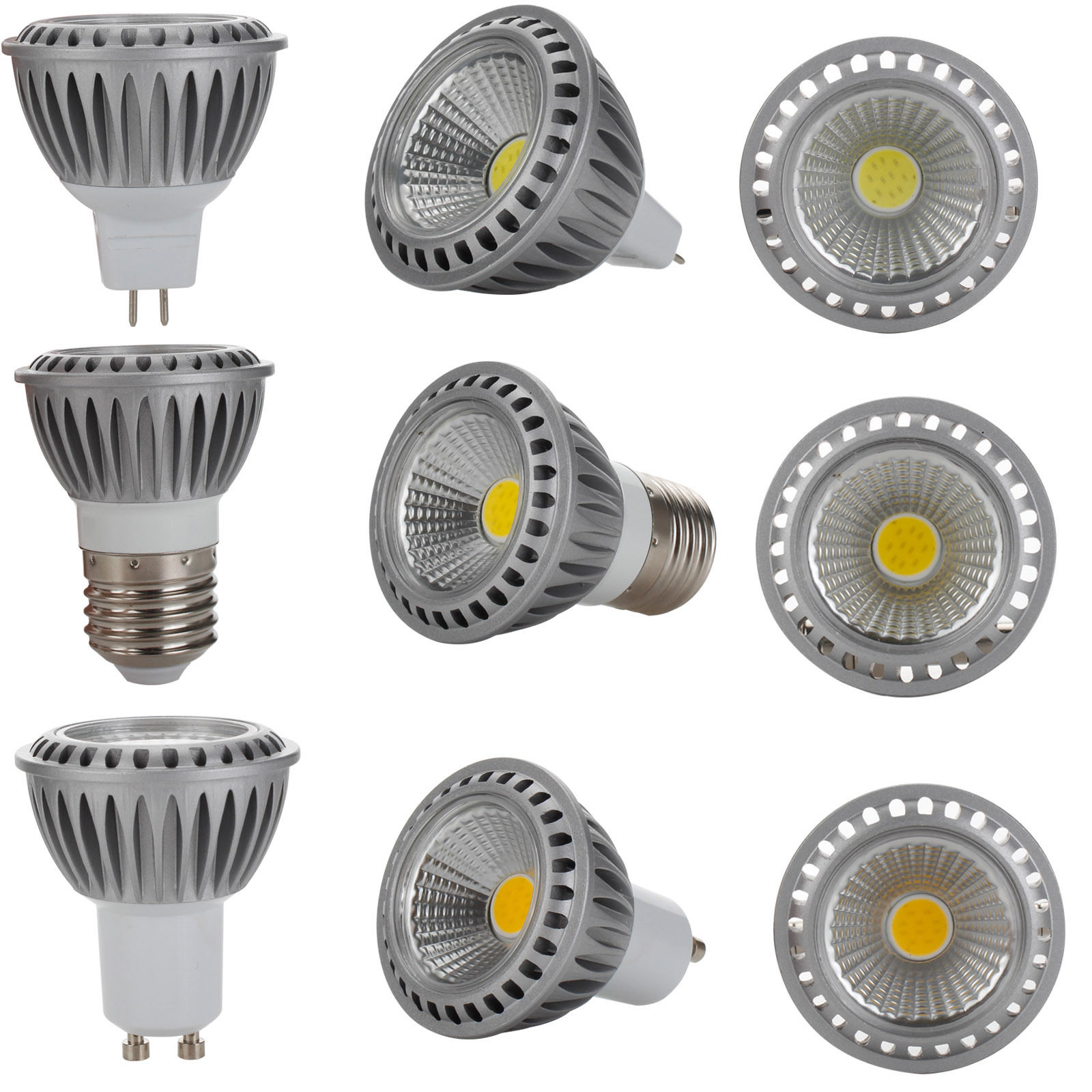 Dimmable LED Bulb Spotlight E27 E26 GU10 MR16 15W COB Lamp 110V 220V