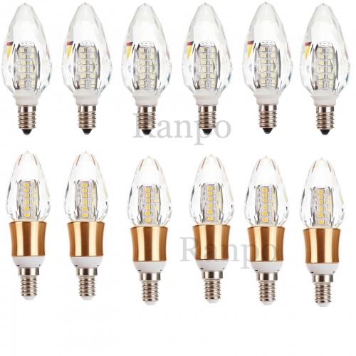E14 LED Candle Bulb Crystal 7W 2835 SMD 220V 50W Halogen Lamp