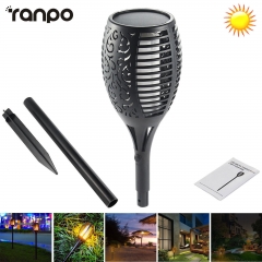 Solar Path Torches Lights Waterproof Flame Lighting 96LED Flickering Lamp Garden