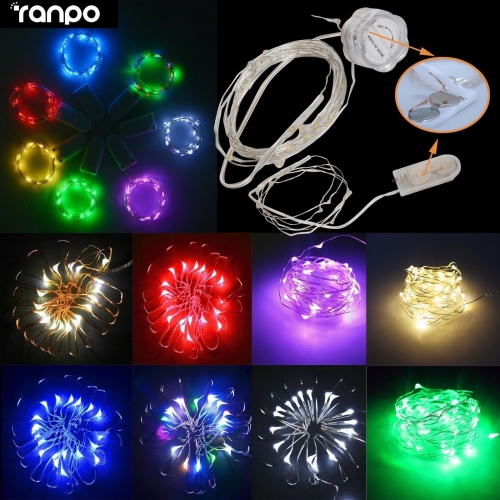 1M 2M LED String Silver Wire Fairy Light Battery Power Christmas Xmas Lamp Bulb