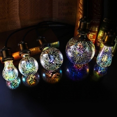 LED Light Bulb E27 3D Fireworks Decorative Edison Party Lamp A60 ST64 G80 G125