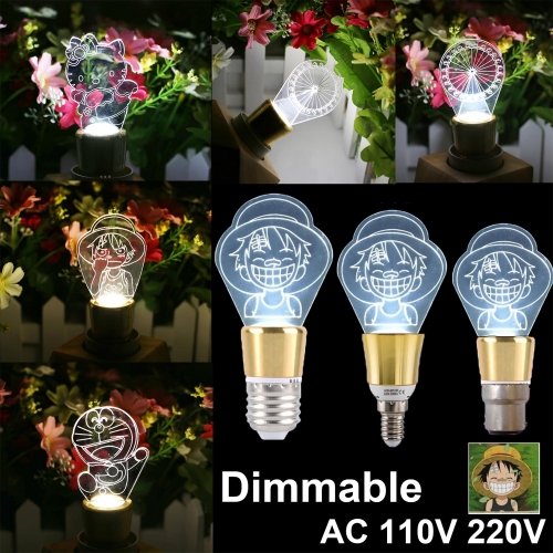 Dimmable 3D LED Night Light Crystal Candle Bulb E27 E14 B22 Desk Lamp Xmas Gift