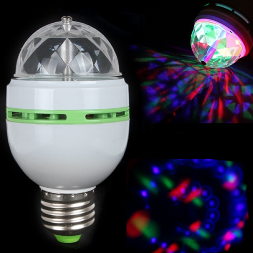 Ranpo E27 3W RGB LED Crystal Ball Rotating Stage Light Bulbs Disco Party Xmas Lamp