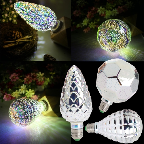 Ranpo LED 3D Fireworks Light Colorful Bulb E27 Festival Decorative Party Lamp 85V-265V