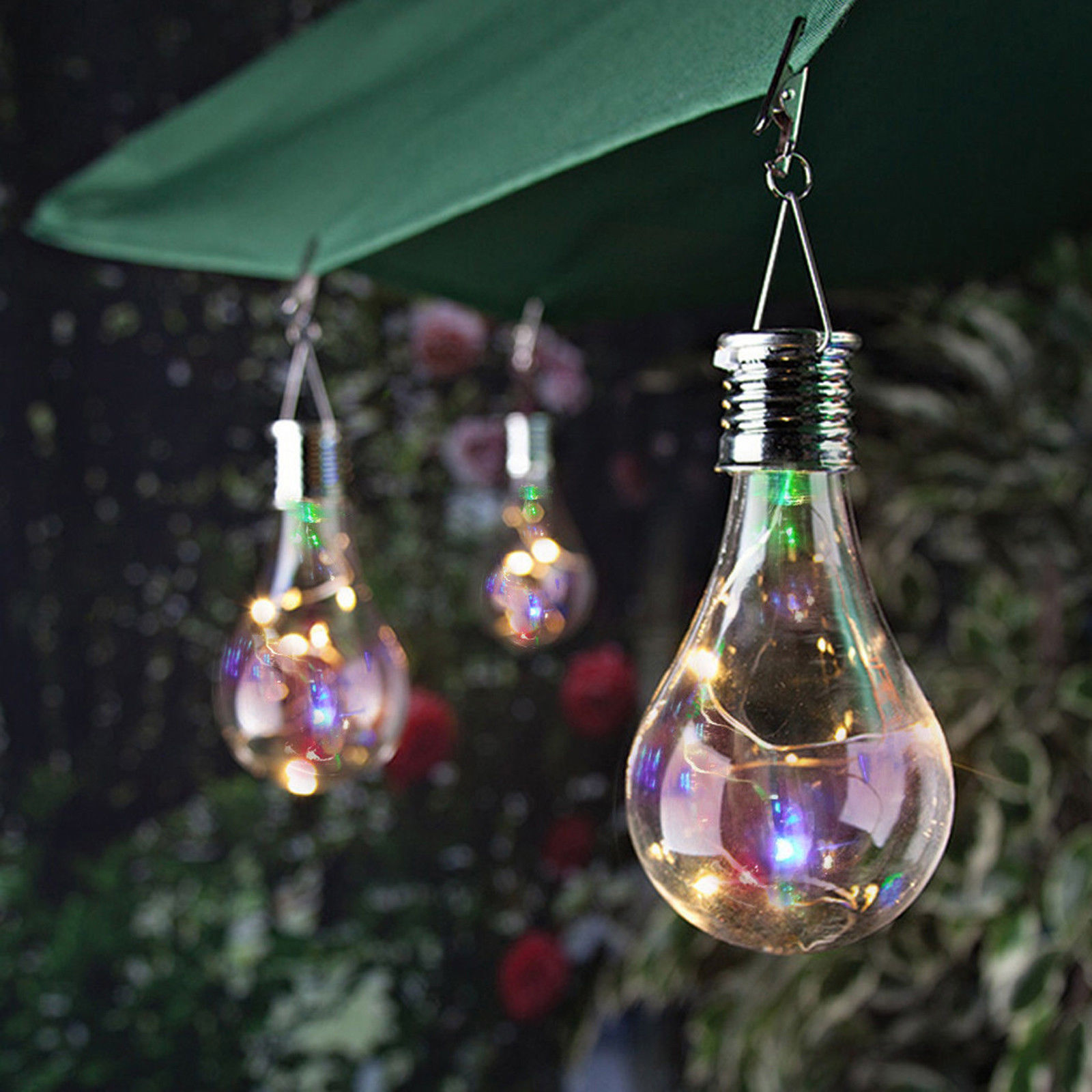 5pc Solar Power Rotatable Outdoor Garden Hanging LED Light Lamp Bulb Waterproof 