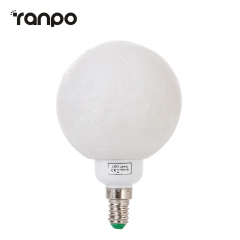 Ranpo LED Moon Light Lamp E12 E27 3W 3D Printed Bulb 110V Warm White For Home Decor