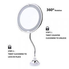 10x Magnification Lighted Make Up Flexible Mirrors