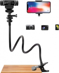 Webcam Stand Mount Phone Camera Desk Clamp Holder 27 Inch Flexible Gooseneck Arm Mount Stand for Phone Gopro Hero Webcam