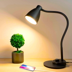 Lâmpada de mesa led com porta de carregamento USB 3 modos de cor totalmente dimmable leitura lâmpada de luz flexível lâmpada de mesa gooseneck