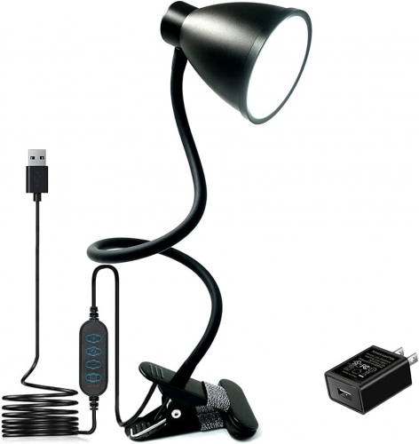 Clip on Reading Light 3 Color Modes 10 Brightness Dimmer Clamp Light 10W 38 LED Desk Lamp with 360 degree Flexible Gooseneck