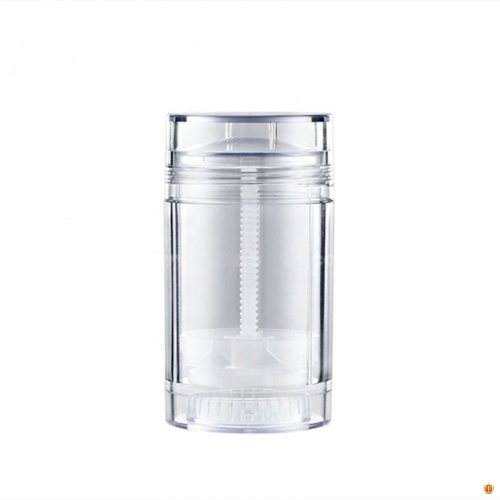 Free shipping 2pcs/lot Bottom fill 75ml 2.5oz Clear round deodorant stick packaging screw deodorant tube bottle