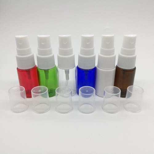 54pcs/lot 10ml empty mist spray bottle with 6 different colors, plastic perfume atomizer container for cosmetic packaging