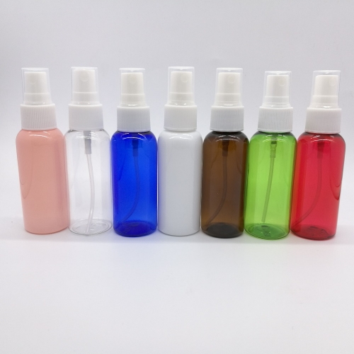 7pcs/lot 50ml PET refillable perfume bottle, plastic mist spray bottle for cosmetic packaging