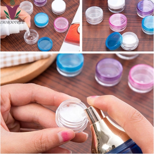 50pcs/lot 10g cosmetic jar with black cap, plastic cream travel container for cosmetic packaging