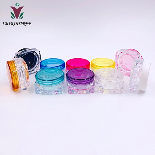 Free shipping 30pcs/lot 3g square cosmetic mini jar, plastic empty cream small jars container