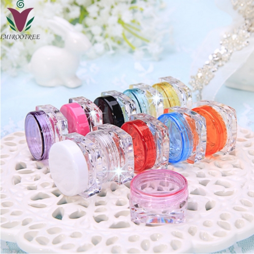 Free shipping 200pcs/lot 3g square mini jar , plastic empty cosmetic jar with screw cap