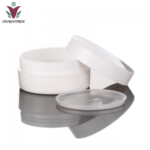 200pcs/lot 5g 5ml PP White mini cosmetic travel jar for eye cream, plastic refillable empty cream jar with hollow bottom