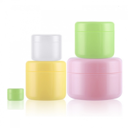 Freeship 50pcs/lot 50g 50ml colored plastic empty cosmetic containers,  cosmetic jar for boby cream