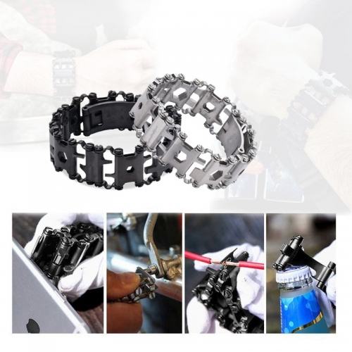 Freeship Multi Tool Bracelets Repair Wristband Stainless Steel Bolt Driver  Kit Screwdriver Bicycle Camping Travel Emergency Kit