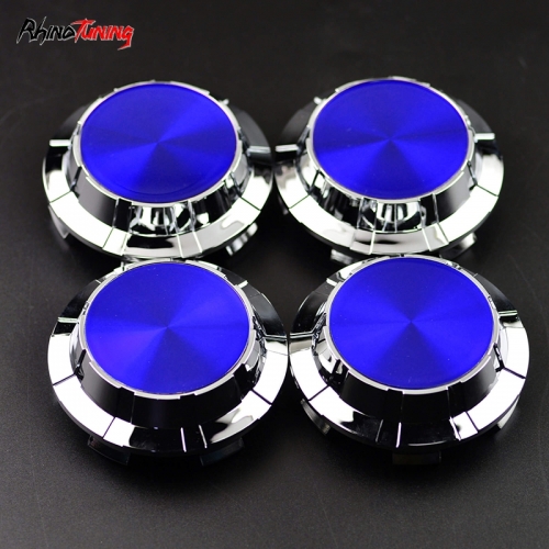 4pcs GMC Cadillac Chevy 83mm 3 1/4in Wheel Center Caps #88963143 Blue Label Silver Base