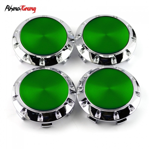 4pcs Benz OZ 75mm 2 15/16in Wheel Center Caps Green Laber Silver Base