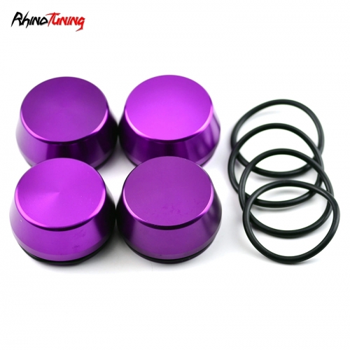 4pcs Universal 60mm 2 5/16in Wheel Hub Caps Purple Metal