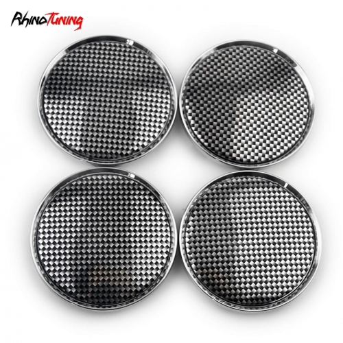 4pcs Checkered 63mm 2 15/32in Wheel Center Caps #52005732 Silver Base