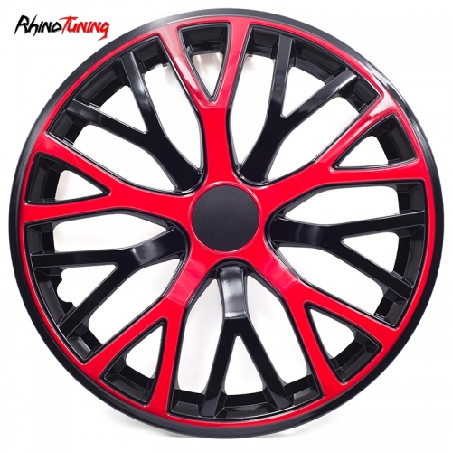 1pc Rambo 360mm 14 5/32in Tyre Rim Hub Cap Cover Red Black