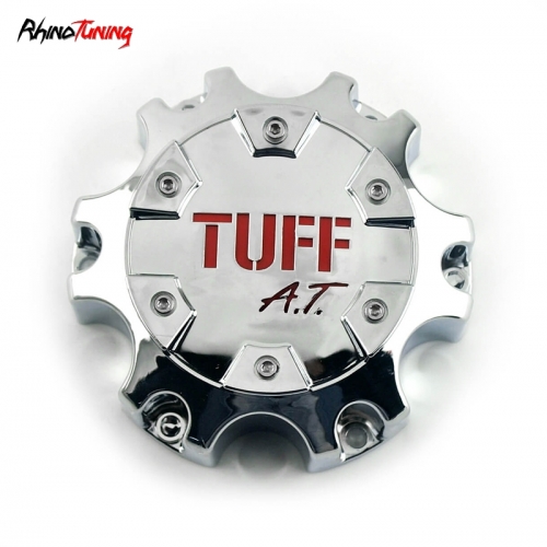 1pc TUFF A.T 135mm 5 5/16in Wheel Center Cap #C611902 Red Logo