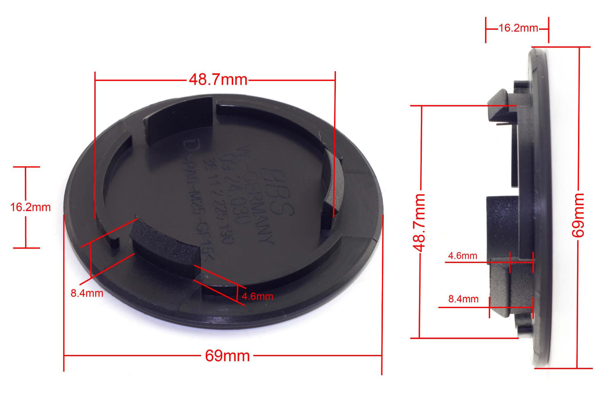 4pcs BBS 102mm 4in Hex Nut Center Caps 09.23.131 Combination Gold