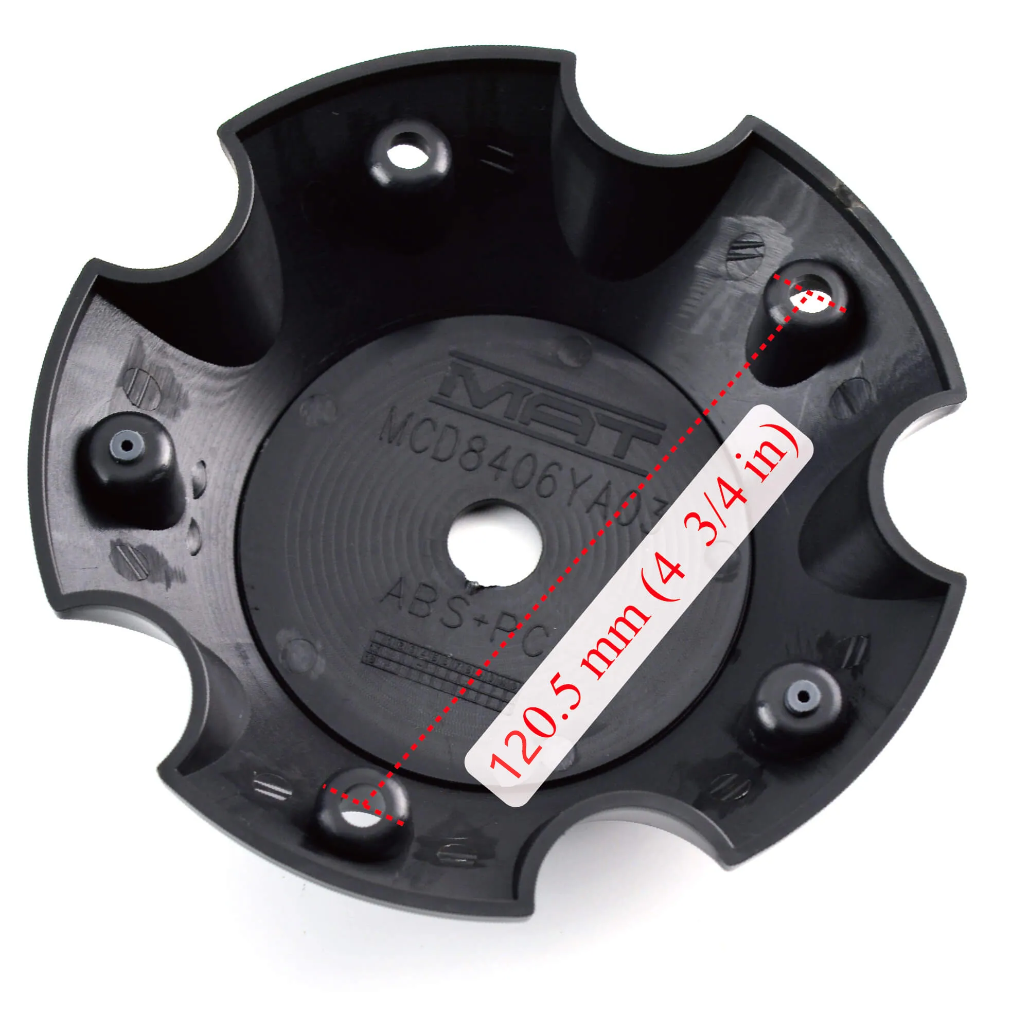 4pcs METAL MUSCLE A.T 150mm 5 15/16in Wheel Center Caps Matte Black 2 format,webp