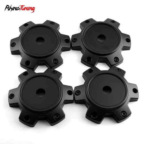 4pcs BLACK RHINO 139mm 5 15/32in Wheel Center Caps #C-727 Matte Black